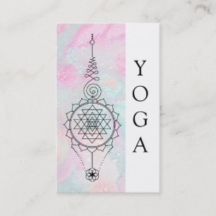 *~* Pastel Rainbow Swirls Sacred Geometry YOGA Business Card