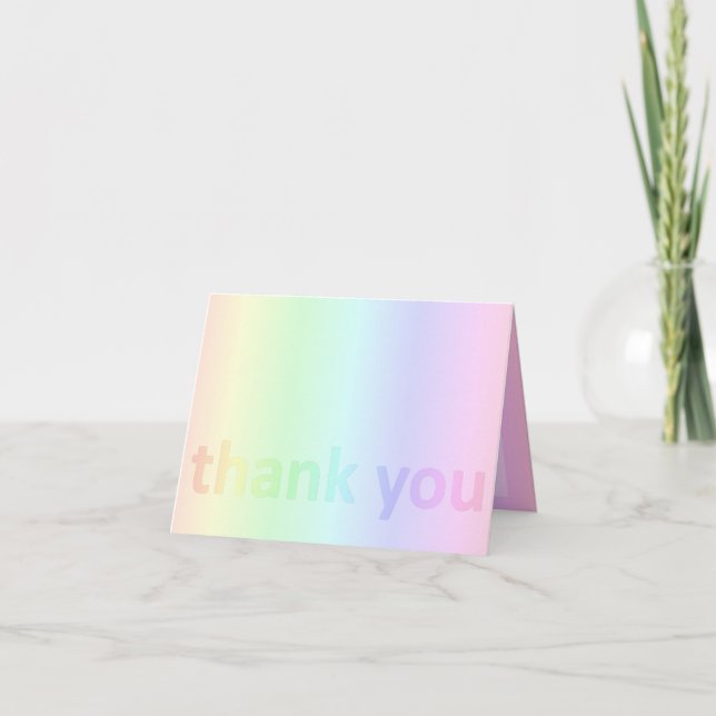 Pastel Rainbow Thank You Card (Front)