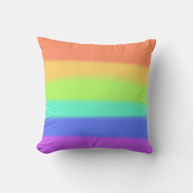Pastel Rainbow Throw Pillow (Front)