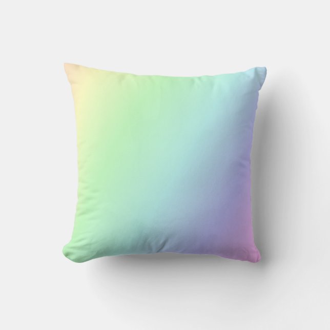 Pastel Rainbow Throw Pillow (Front)