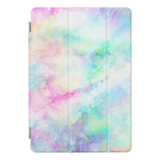 Pastel Rainbow Tie Dye Galaxy iPad Pro Cover (Front)
