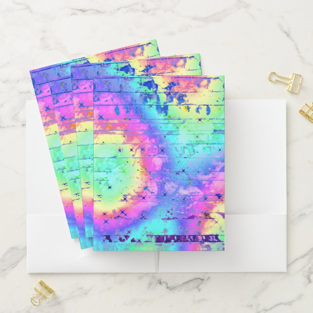 Pastel Rainbow Tie Dye Pocket Folder (In Situ)