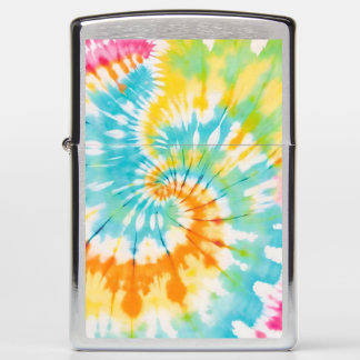 Pastel Rainbow Tie Dye Spiral Pattern Zippo Lighter