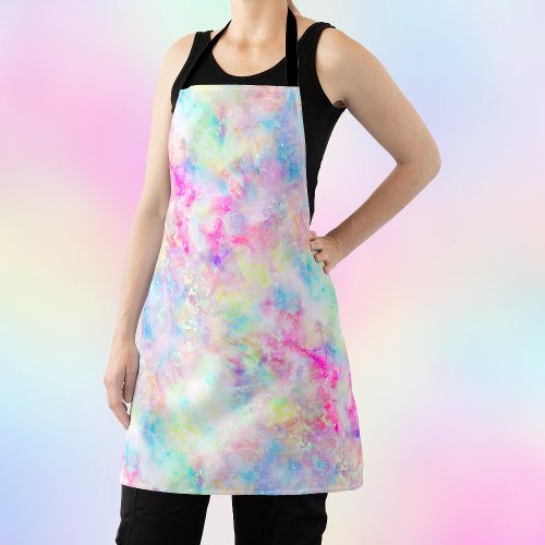 Pastel Rainbow Tie Dye Watercolor Apron