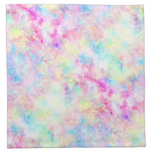 Pastel Rainbow Tie Dye Watercolor Cloth Napkin