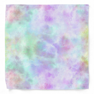 Pastel Rainbow Tie-Dye Watercolor Painting Bandana