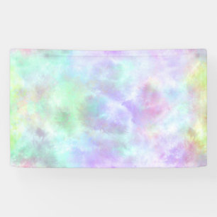 Pastel Rainbow Tie-Dye Watercolor Painting Banner
