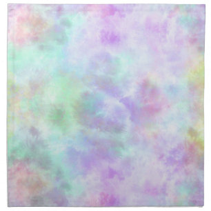 Pastel Rainbow Tie-Dye Watercolor Painting Cloth Napkin
