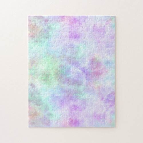 Pastel Rainbow Tie_Dye Watercolor Painting Jigsaw Puzzle