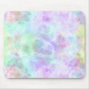 Pastel Rainbow Tie-Dye Watercolor Painting Mouse Pad