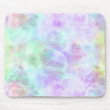 Pastel Rainbow Tie-dye Watercolor Painting Mouse Pad