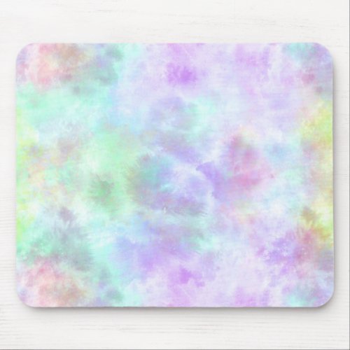 Pastel Rainbow Tie_Dye Watercolor Painting Mouse Pad