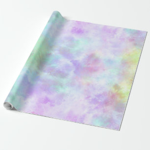 Pastel Rainbow Tie-Dye Watercolor Painting Wrapping Paper