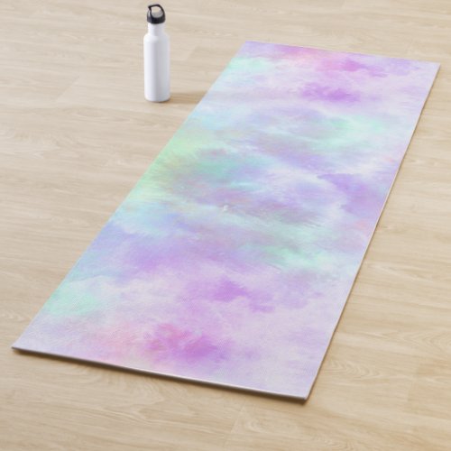 Pastel Rainbow Tie_Dye Watercolor Painting Yoga Mat