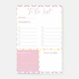 Pastel Rainbow To-Do List Planner Post-it Notes