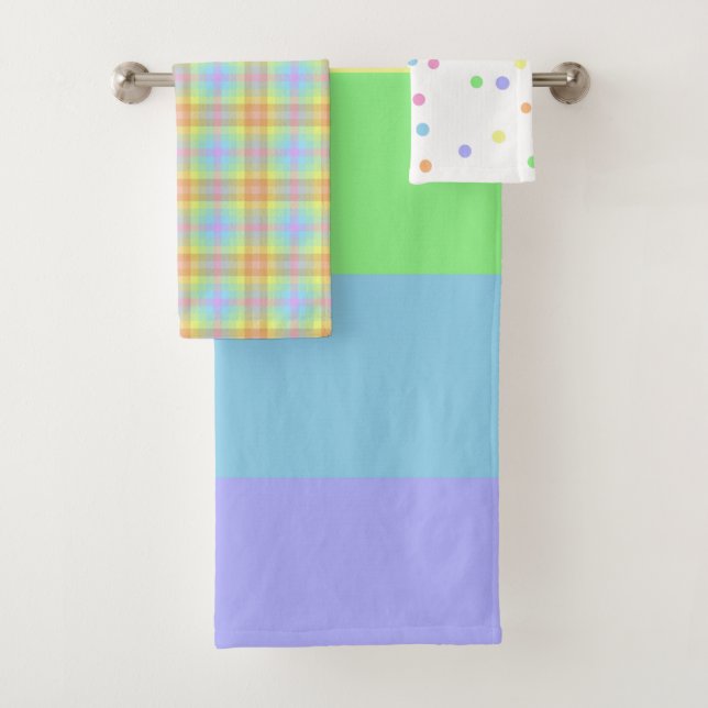 Pastel Rainbow towel set (Insitu)