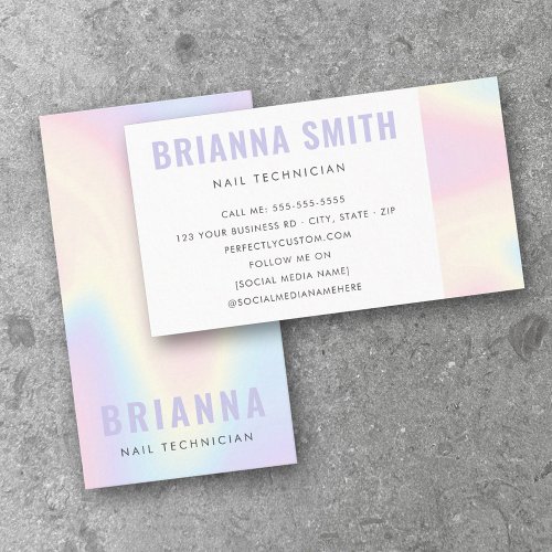 Pastel rainbow trendy modern minimal business card