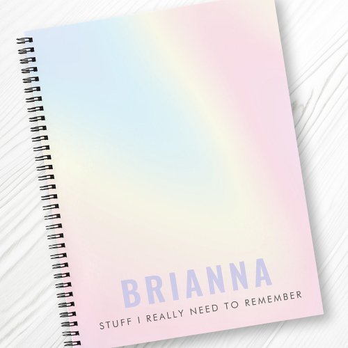 Pastel rainbow trendy modern minimal photo notebook