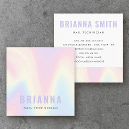 Pastel rainbow trendy modern minimal square business card