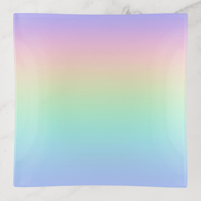 Pastel rainbow trinket tray (Front)