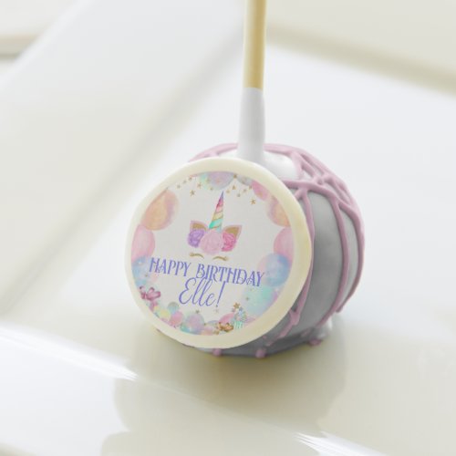 Pastel Rainbow Unicorn Birthday Party Cake Pops
