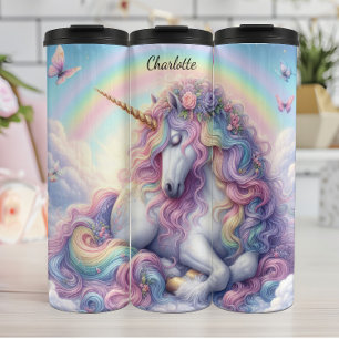 Pastel Rainbow Unicorn Dreamland Serenity Thermal Tumbler