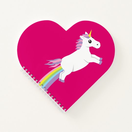 Download Pastel Rainbow Unicorn Heart Shaped Notebook | Zazzle.com