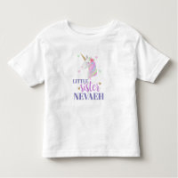Pastel Rainbow Unicorn & Hearts Little Sister Todd