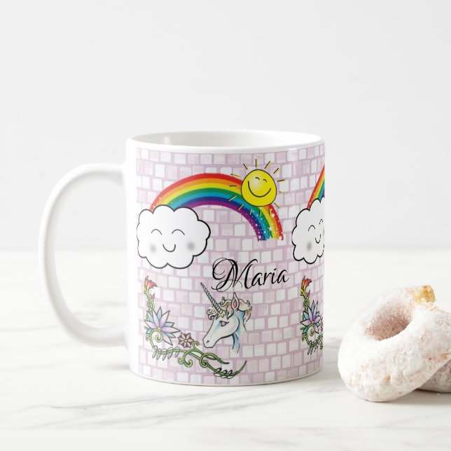 Pastel Rainbow Unicorn Mug (With Donut)