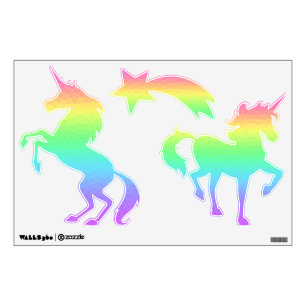 Pastel Rainbow Unicorn Wall Decals