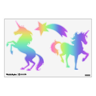 Pastel Rainbow Unicorn Wall Decals