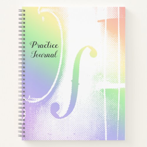 Pastel Rainbow Violin Lesson Practice Journal