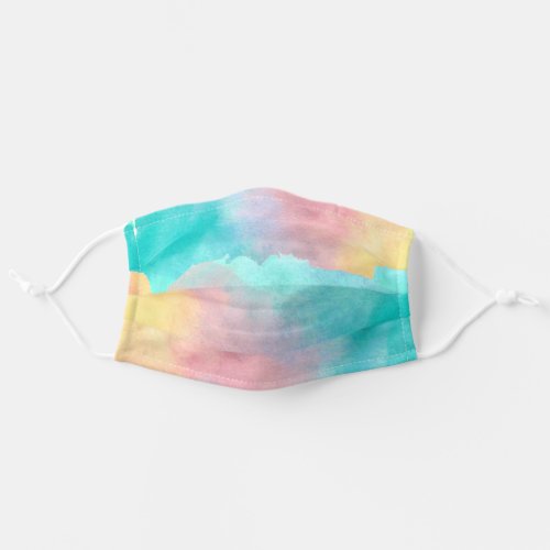 Pastel rainbow watercolor cloth face mask