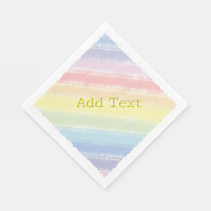 Pastel Rainbow Watercolor Custom Text Baby Shower Napkins