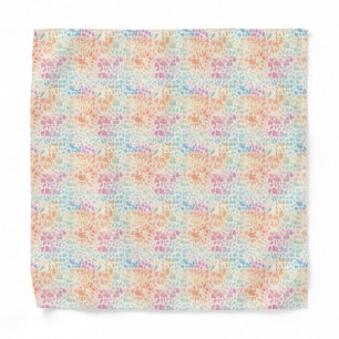 Pastel Rainbow Watercolor Leopard Print Bandana
