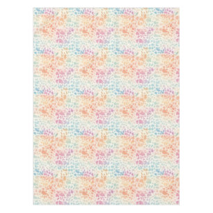 Pastel Rainbow Watercolor Leopard Print Tablecloth