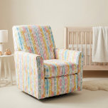 Pastel Rainbow Watercolor Paint Splatter Stripes Fabric