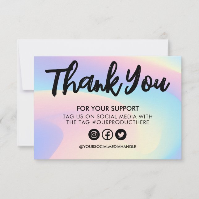 Pastel Rainbow Watercolor Thank you Media Insert (Front)