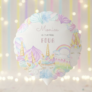 Pastel rainbow watercolor unicorn sweet  balloon