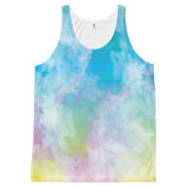 Pastel Rainbow Watercolor Unisex Tank Top (Front)