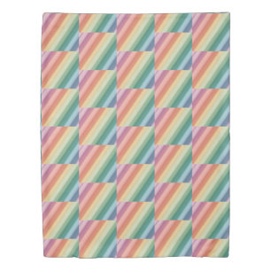 Pastel rainbow wave pattern Kingsize Duvet Cover