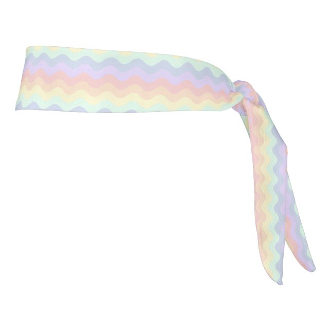 Pastel Rainbow Waves Athletic Headband (Rotate 90)