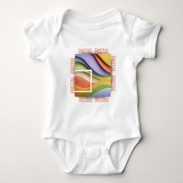 Pastel Rainbow Waves Baby Bodysuit or T-Shirt (Front)