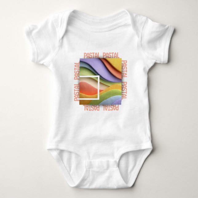Pastel Rainbow Waves Baby Bodysuit or T-Shirt (Front)