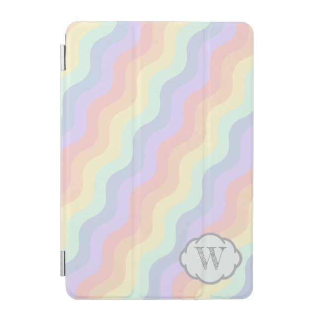 Pastel Rainbow Waves iPad Cover (Front)