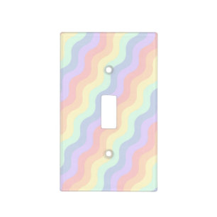 Pastel Rainbow Waves Light Switch Cover