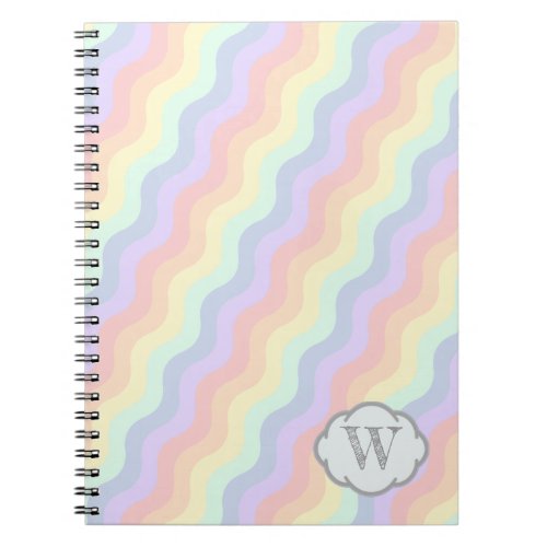 Pastel Rainbow Waves Notebook