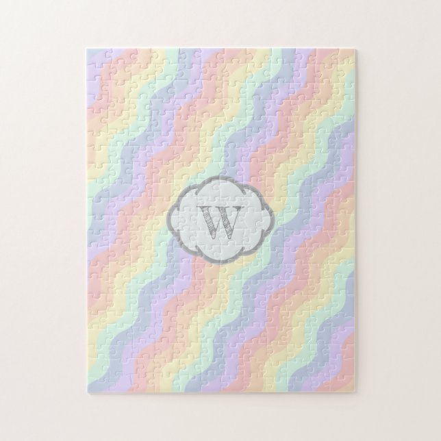 Pastel Rainbow Waves Puzzle (Vertical)