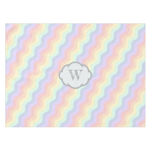 Pastel Rainbow Waves Tablecloth