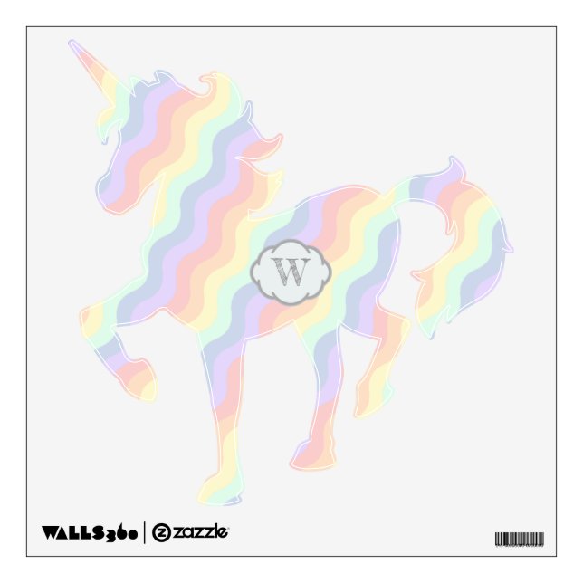 Pastel Rainbow Waves Wall Decal (Front)